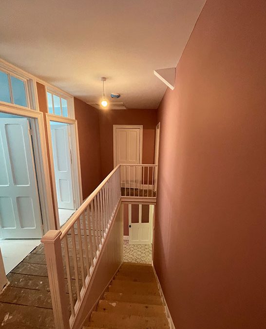 Re-plastered and Decorated Staircase